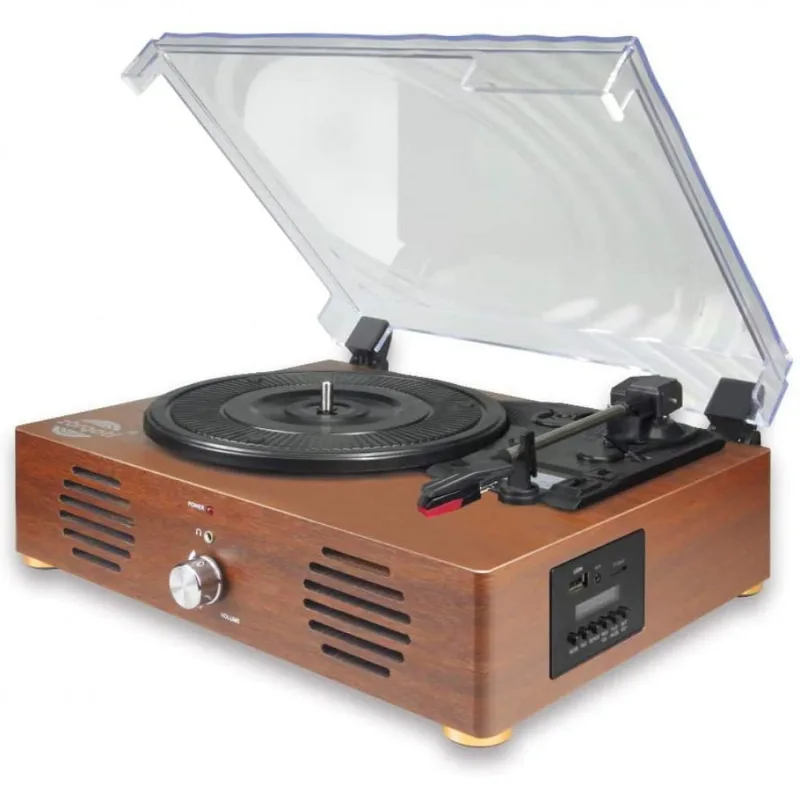Zbrqotl Vitrola TocaDiscos 13 em 1 com AltoFalantesBluetooth USB Rádio FM