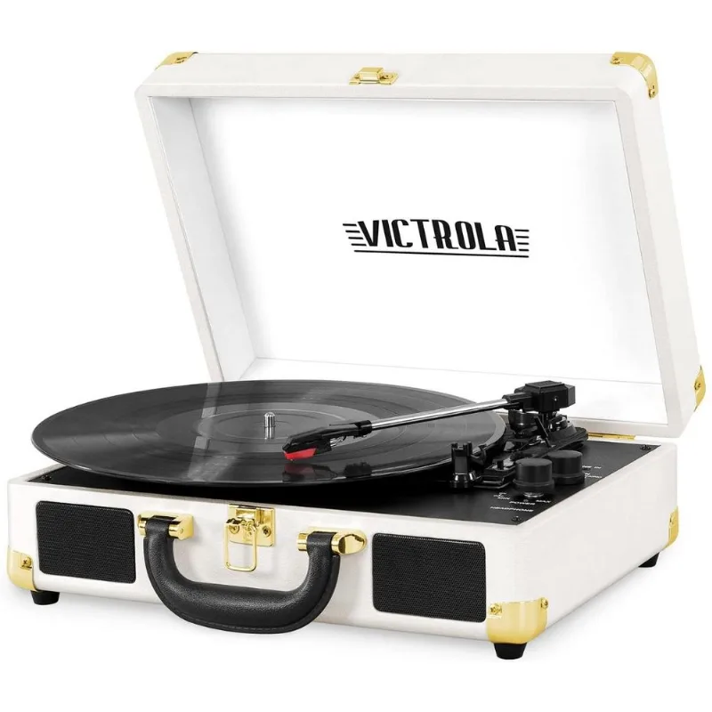 Victrola Vintage TocaDiscos 3 Velocidades Bluetooth com Altofalantes Embutidos MalaPortátil