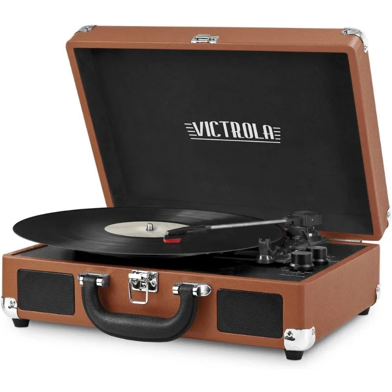 Victrola TocaDiscos 3 Velocidades Bluetooth com AltoFalantes Embutidos MalaPortátil