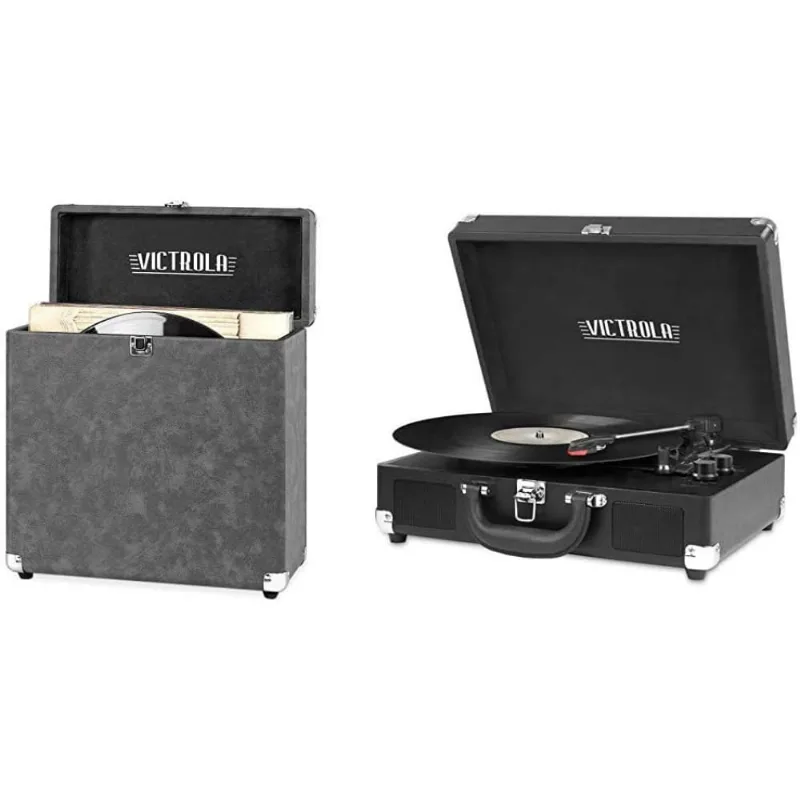 Victrola TocaDiscos Bluetooth 3 Velocidades com Altofalantes MalaPortátil
