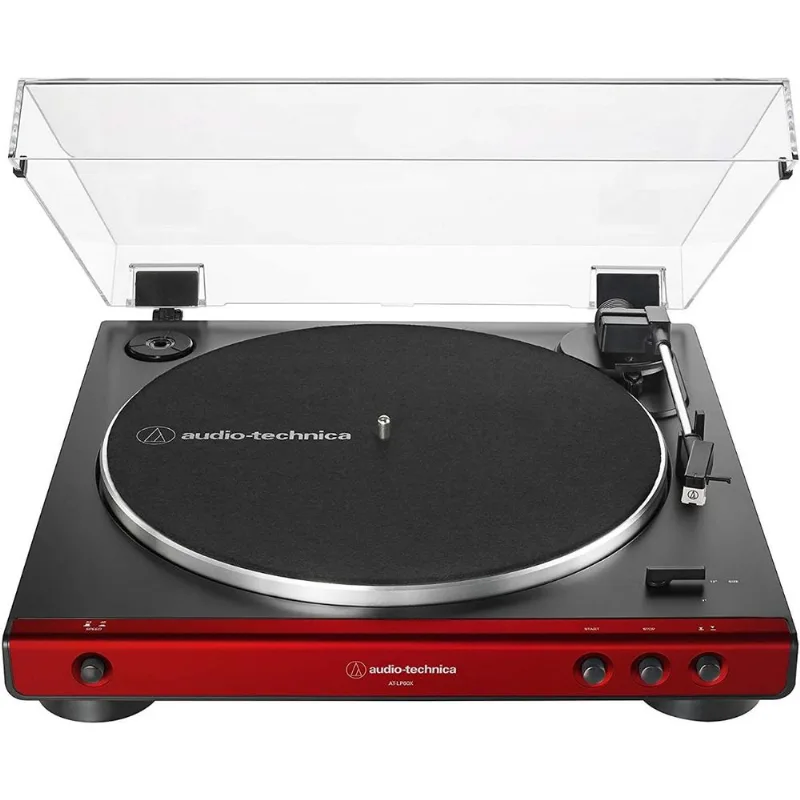 AudioTechnica ATLP60XRD TocaDiscos Automático Bluetooth com cintodrive 2 Velocidades Vermelho