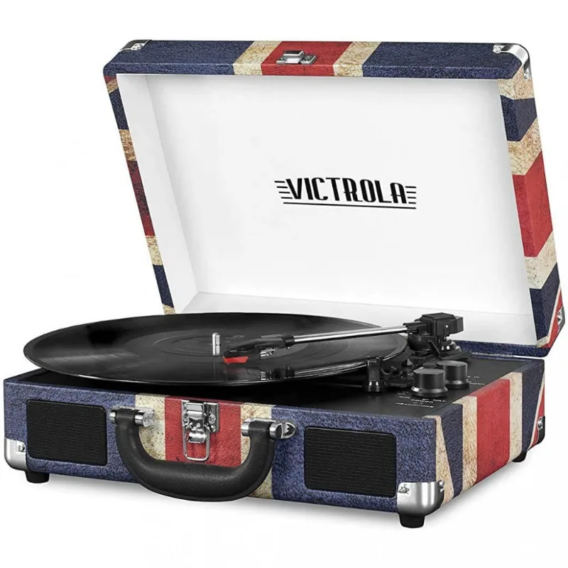 Victrola Vintage TocaDiscos Bluetooth PortátilMala Gravador com Alto Falantes Embutidos 1SFA