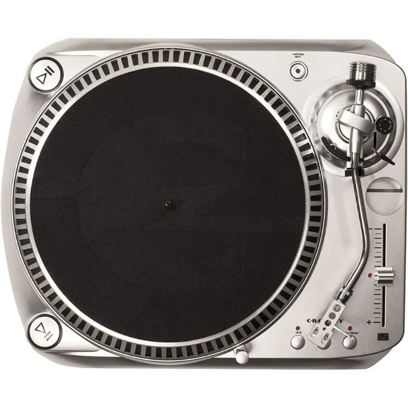 Crosley DJ100 Toca Discos com Pré Amplificador Integrado e Saídas RCA USB Prata