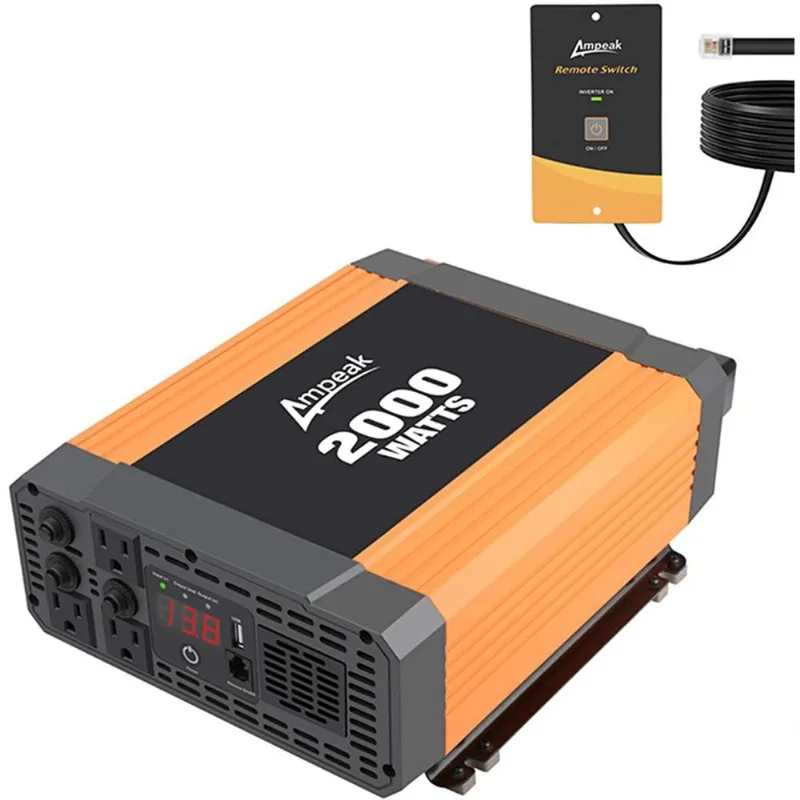 Ampeak Inversor Veicular 2000W 12V DC para 110V AC 3 Tomadas ACUSB