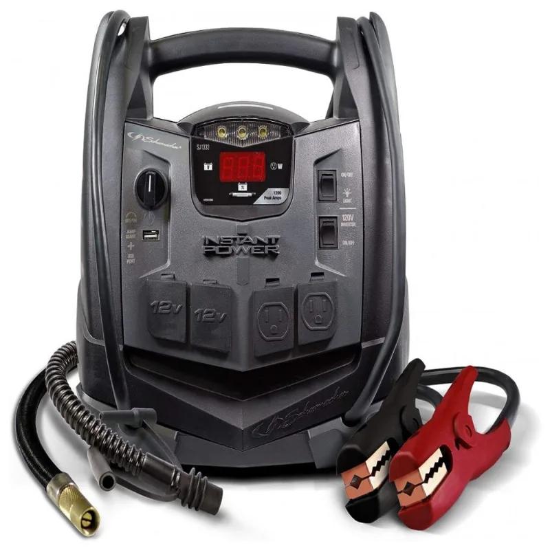 Bateria De Carro Auxiliar Schumacher 1200 Peak Amp Jump Starter Compressor De Ar