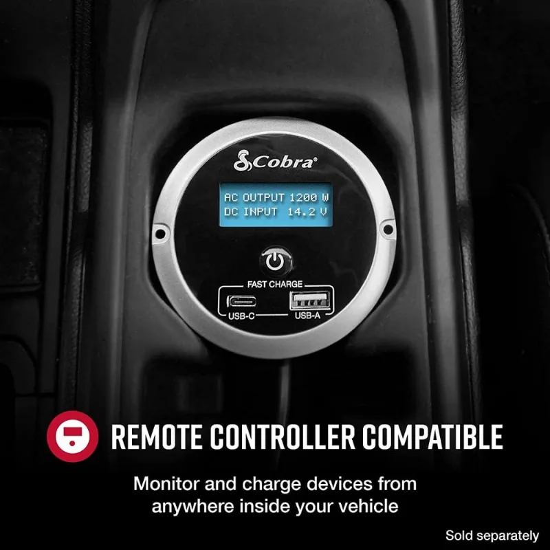 Cobra Power CPIALCDG1 Inversor de Potência Automotivo 500W 2 portas USB e Controle Remoto
