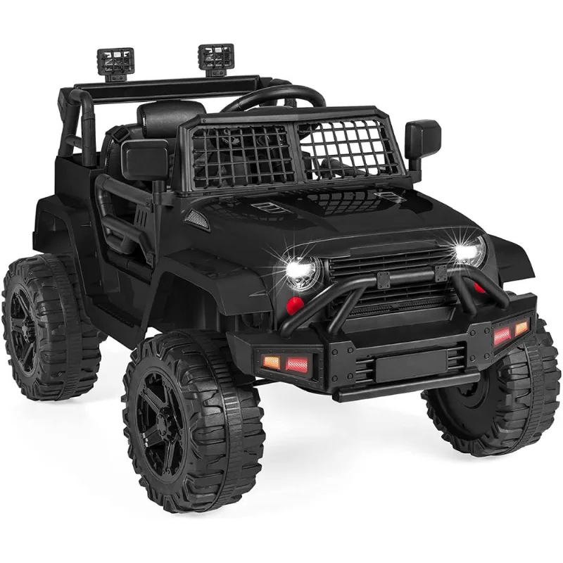 Best Choice Carrinho, Carro Elétrico, 1 lugar, 12V, c, controle remoto, USB MP3, 4 km, h, 3 a 6 anos, preto