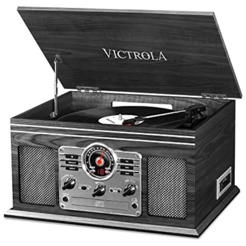 Vitrola, Toca Discos 1 Velocidade, Sem Fio, Com Usb E Alto Falante, 45 Rpm, Victrola Vta 200b Gh, Preto