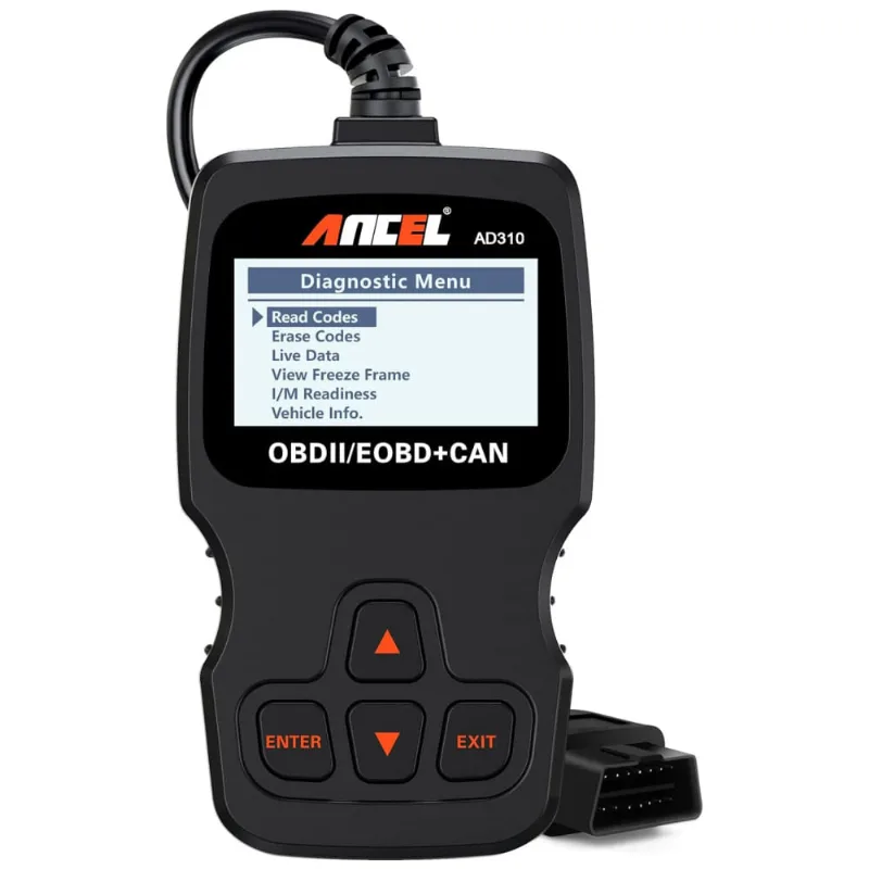 Scanner Automotivo Profissional Com Diagnostico Obd Ii, 12v, Ancel Ad310, Preto