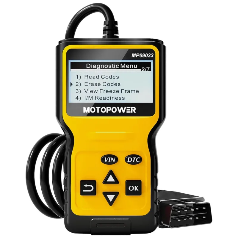 Scanner Automotivo Profissional Com Diagnostico Obd2, 12v, Motopower Mp69033, Amarelo