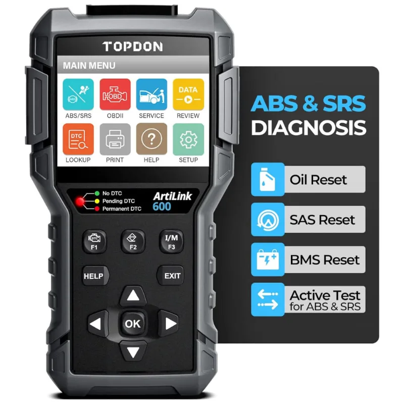 Scanner Automotivo Profissional Al600 Com Diagnostico Profissional Obd2, 12v, Tt Topdon, Preto