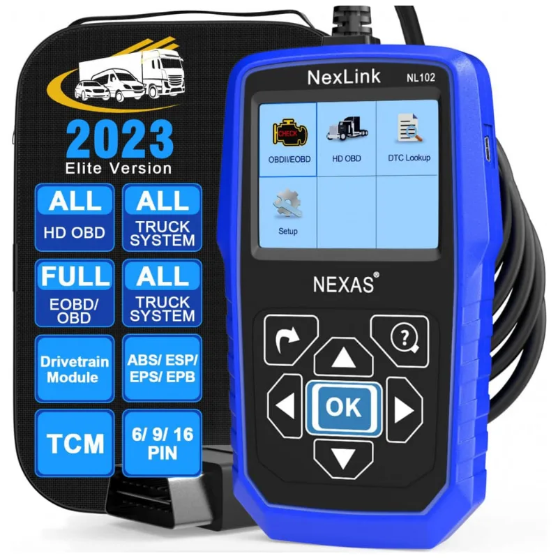 Scanner Automotivo 2 Em 1 Com Diagnostico Obd, Eobdhdobd, 12v, Nexas Lumnx Nl102sc, Azul