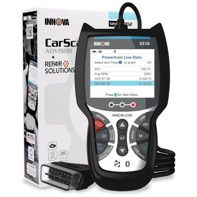 Scanner Automotivo Profissional Com Diagnostico Obd2, 12v, Innova 5210, Preto