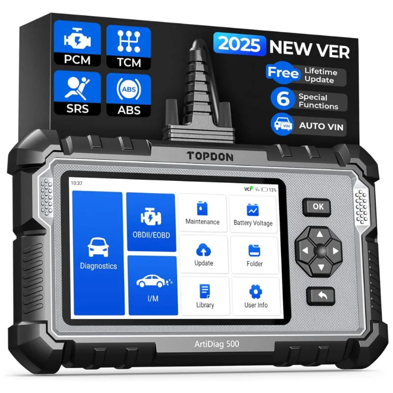 Scanner Automotivo Profissional Com Diagnostico E Wi Fi, 12v, Tt Topdon, Preto