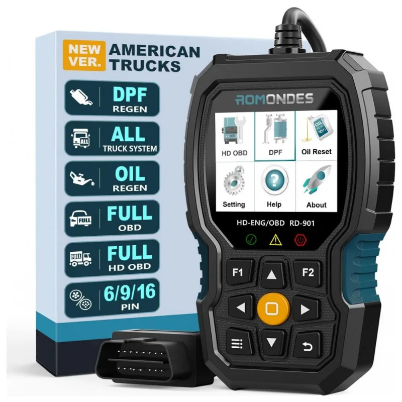 Romandes Scanner Automotivo Profissional Com Diagnóstico Obd2, 12v, Romondes Rd100, Preto
