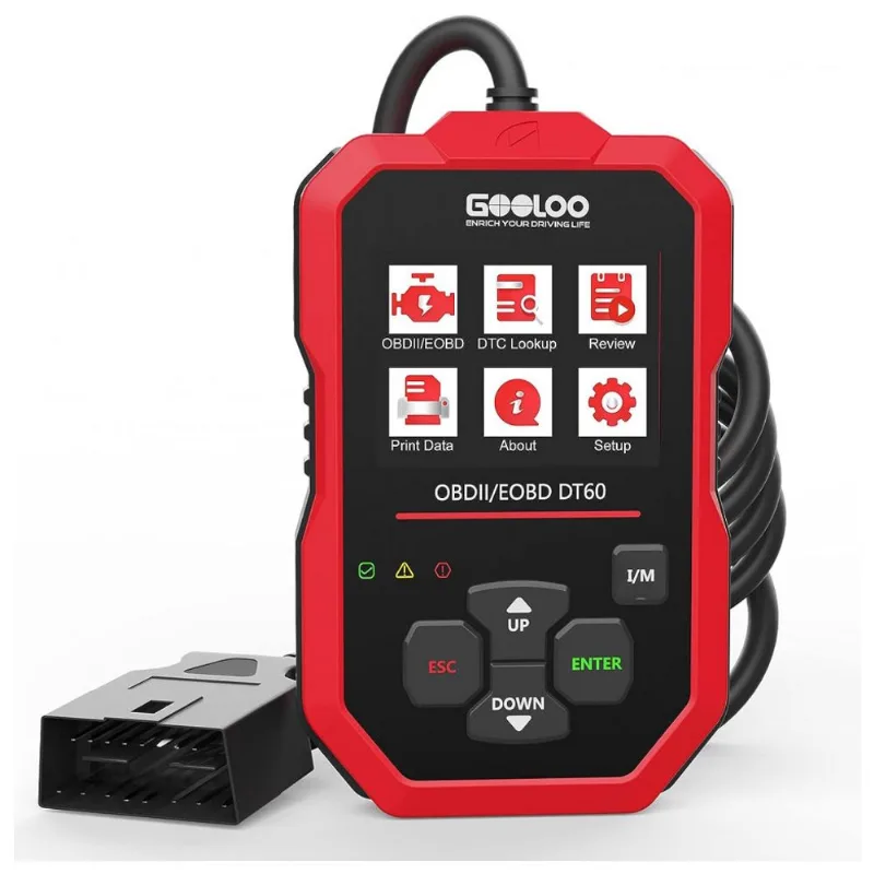 Scanner Automotivo Com Diagnóstico Obd2 Universal, 12v, Gooloo Dt60, Vermelho