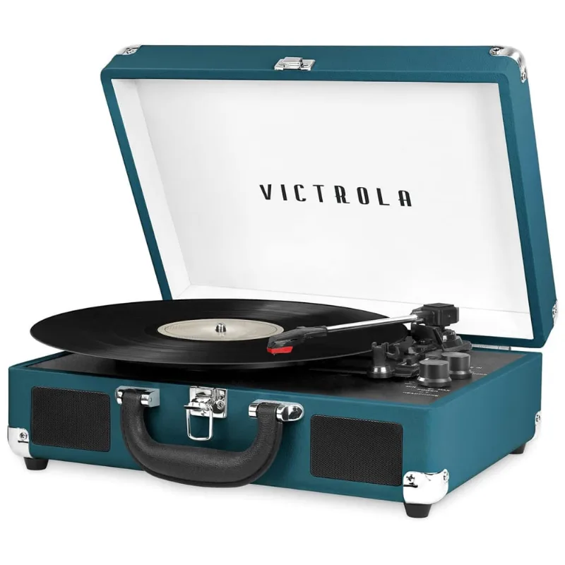 Vitrola Toca Discos 3 Velocidades, Com Usb, 45 Rpm, 110v, Victrola Vsc 550bt Bcl, Azul