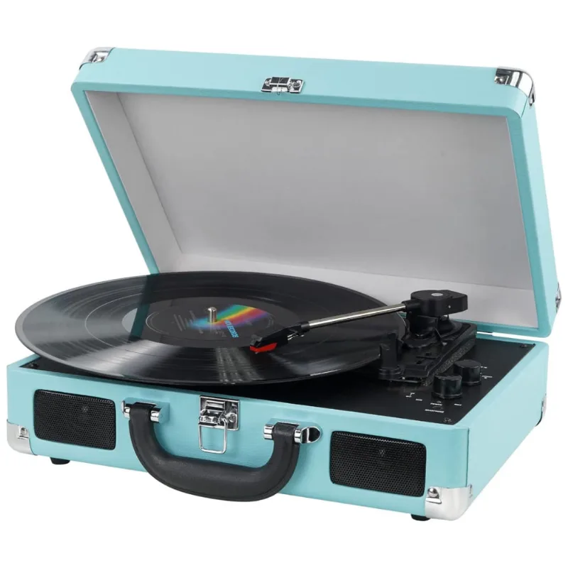 Vitrola Toca Discos 3 Velocidades, Com Usb E Entrada Aux, 45 Rpm, 110v, Digitnow 8541736463, Azul