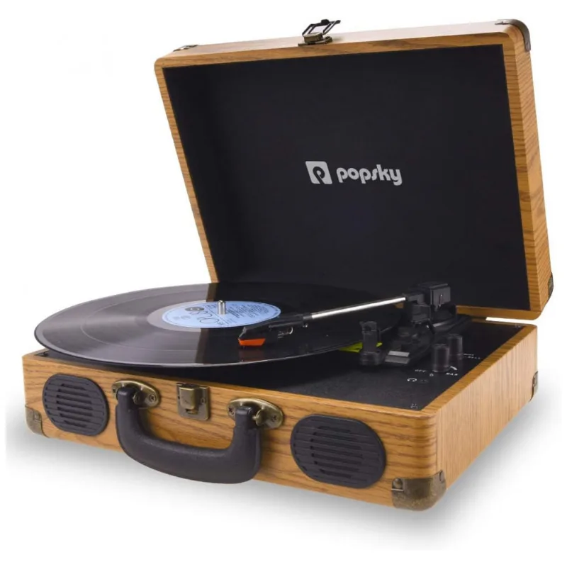Vitrola Toca Discos 3 Velocidades, Com Usb E Entrada Aux, 45 Rpm, 110v, Popsky, Branco