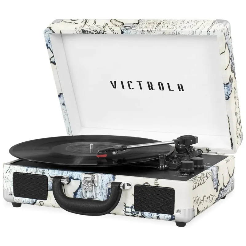 Vitrola Toca Discos 3 Velocidades, Entrada Aux, 45 Rpm, 110v, Victrola Vsc 550bt P4, Branco
