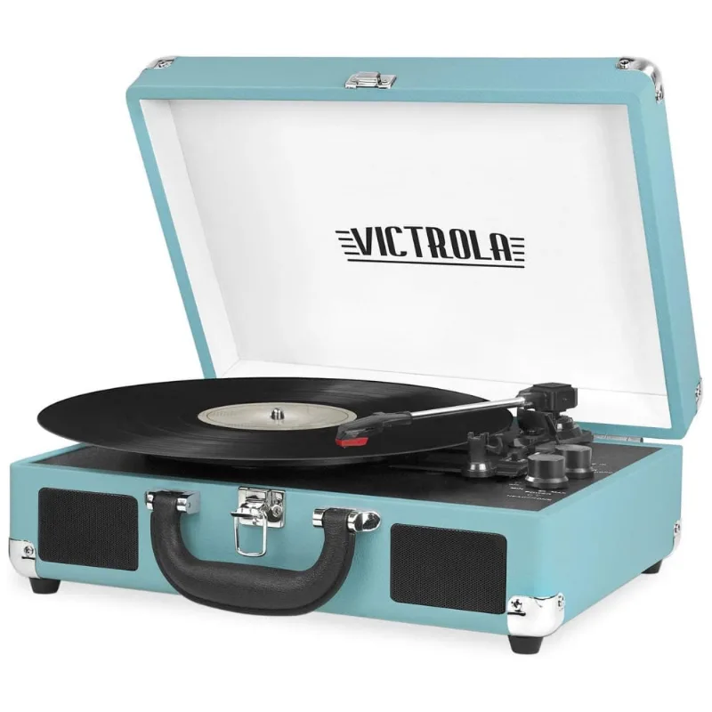 Vitrola Toca Discos 3 Velocidades, Entrada Aux, 45 Rpm, 110v, Victrola Vsc 550bt, Azul