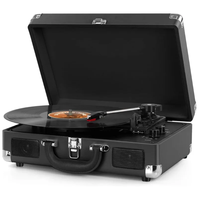 Vitrola Toca Discos 3 Velocidades, Com Usb E Entrada Aux, 45 Rpm, 110v, Digitnow 8541738186, Preto
