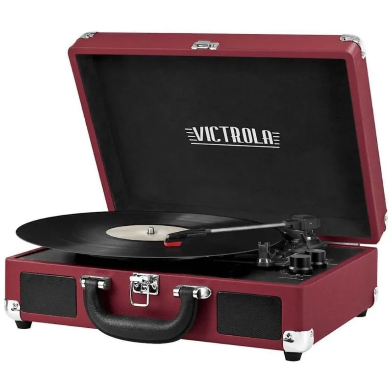 Vitrola Toca Discos 3 Velocidades, Com Bluetooth, 45 Rpm, 110v, Victrola Vsc 550bt Ml, Vermelho