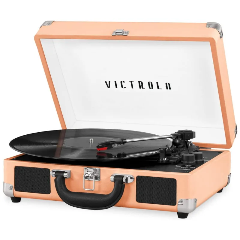 Vitrola Toca Discos 3 Velocidades, Com Bluetooth, 45 Rpm, 110v, Victrola Vsc 550bt Tpg, Laranja