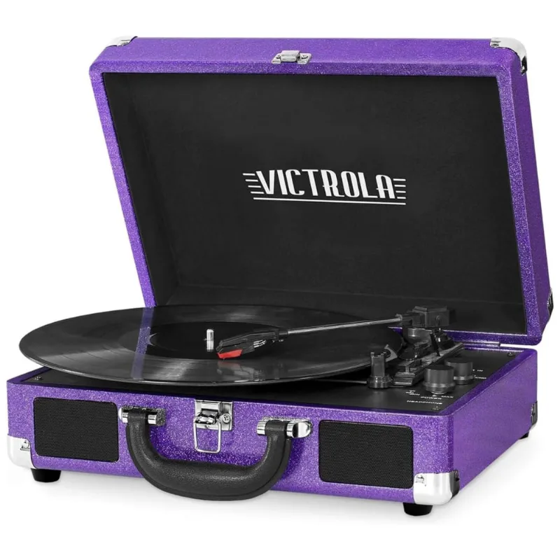 Vitrola Toca Discos 3 Velocidades, Com Bluetooth, 45 Rpm, Roxo, 110v, Victrola Vsc 550bt Gpr, Violeta