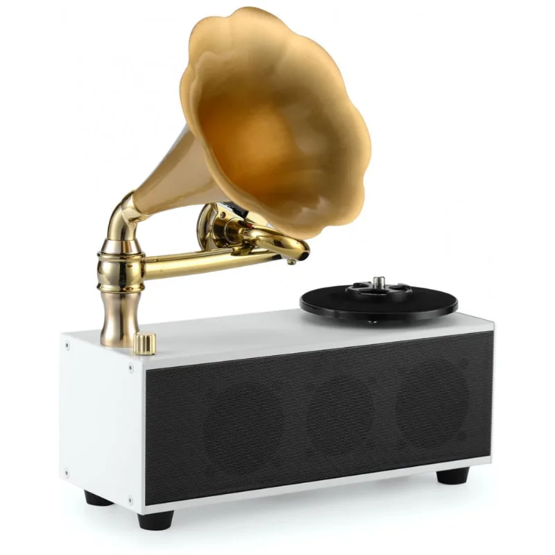 Vitrola Toca Discos Com Plataforma 1 Velocidade, Sem Fio, 45 Rpm, C, 110v, Nb C 001, Branco
