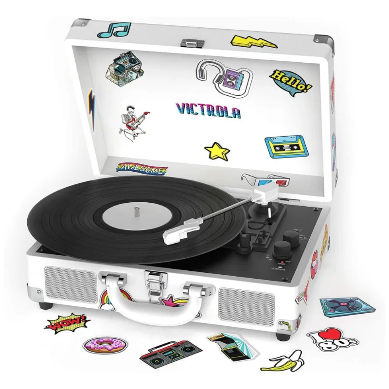Vitrola Toca Discos Vitrola Com Plataforma 3 Velocidades, Sem Fio, 78 Rpm, 110v, Victrola Vsc 400sb Cnv Sdf, Branco