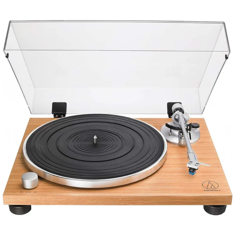Vitrola Toca Discos De Vinil Manual Com 2 Velocidades Por Correia E Controle Antiderrapante Ajustavel, , 110v, Audio Technica At Lpw30tk, Marrom