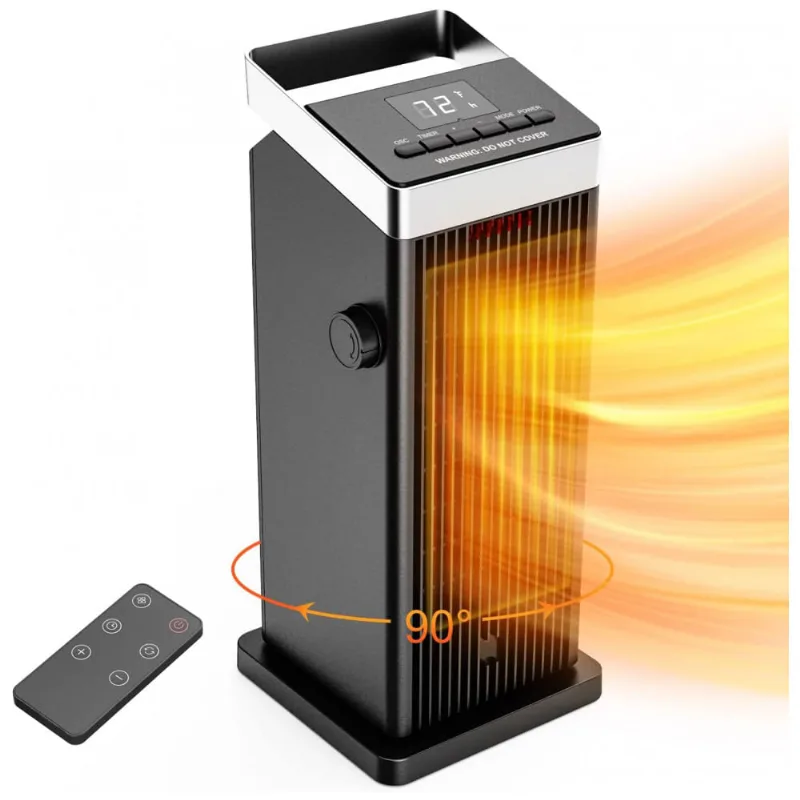 Lerizom Aquecedor Eletrico Com Termostado E 4 Modos E Temporizador De 12h, 110v, 1500w, Preto