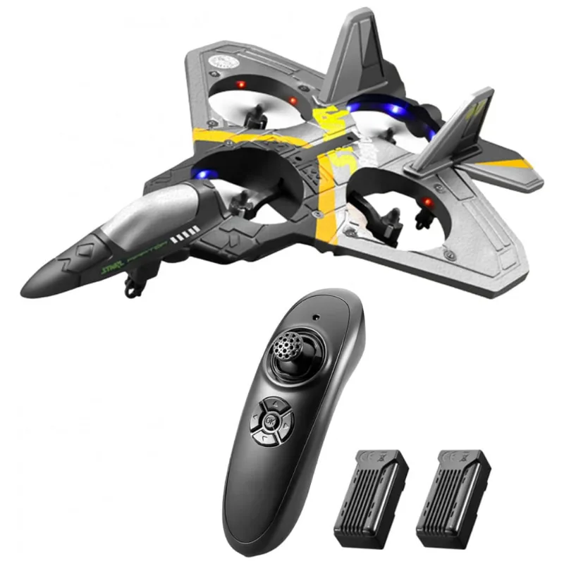 Avião de Controle Remoto 2.4Ghz 6CH com Sensor de Gravidade e 2 Baterias, 14, GOOLRC, Preto