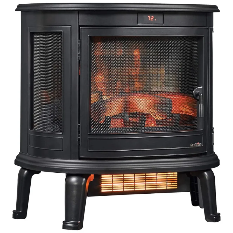 Lareira Eletrica Com Controle Remoto E Chamas 3d Ajustavel, 1500w, 110v, Duraflame Dfi 7117 01, Preto
