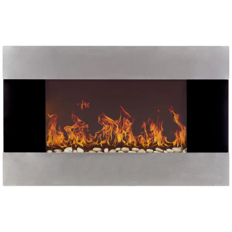 Lareira Eletrica De Embutir A55x91l, Com Controle Remoto 2 Configuracoes, 1500w, 110v, Northwest 80 Ef421s, Preto