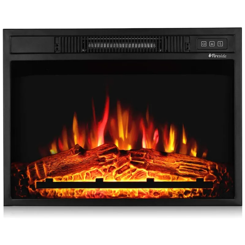 Lareira Eletrica Turbr De Embutir 43x58l, Com Controle Remoto, 110v, Turbro Fireside Fs23, Preto