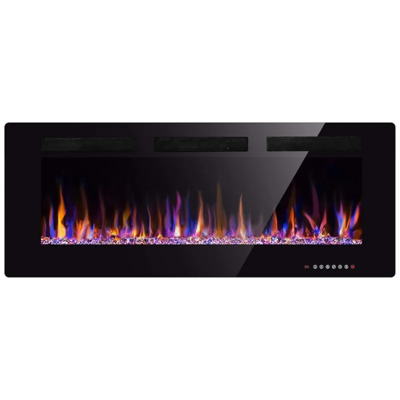 Lareira Eletrica De Embutir A44x91l, Com Controle Remoto E Tela Sensivel Ao Toque, 1500w, 110v, Xbeauty, Preto