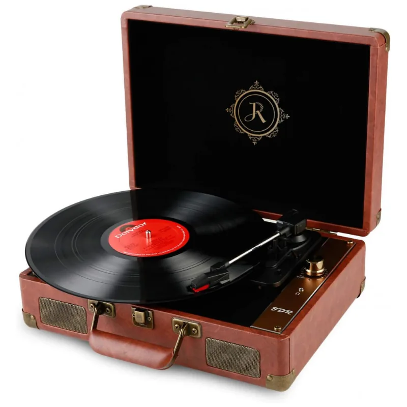Vitrola Toca Discos Retro Vitrola, 3 Velocidades Com Bluetooth E Alto Falantes Embutidos, 1, 110v, Jdr Rp 1, Marrom