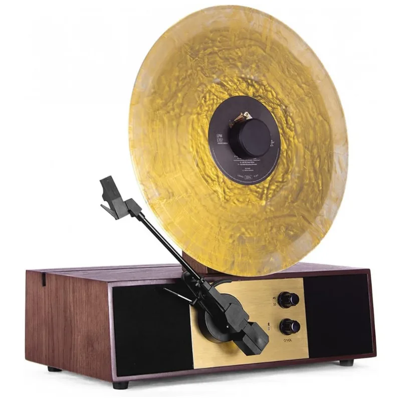 Vitrola Toca Discos Retro Vertical Velocidades Com Bluetooth, 2, 110v, Fuse Rad Rec 2, Marrom