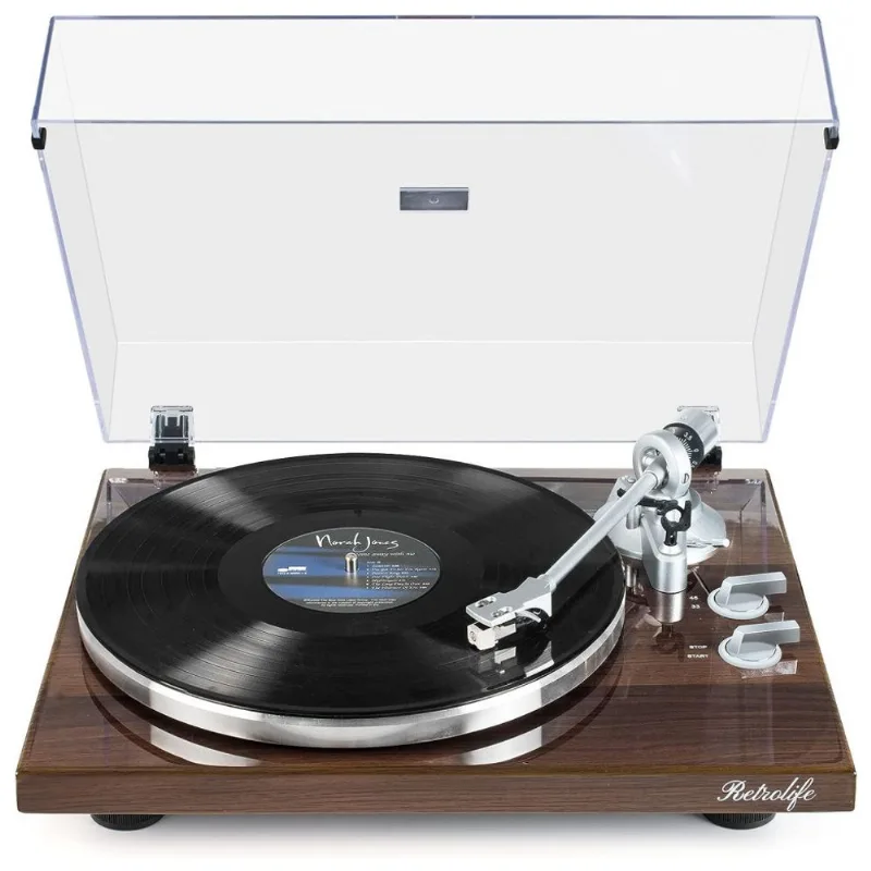 Retrolife Vitrola, Toca Discos Retro 3 Velocidades Com Bluetooth E Alto Falantes Embutidos, Branca