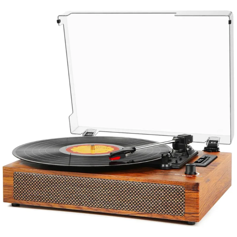 Vitrola Toca Discos Retro Vitrola, 3 Velocidades Com Funcoes Bluetooth, Fm, Usb, 110v, Danfi Audio Df Te 2019r, Marrom
