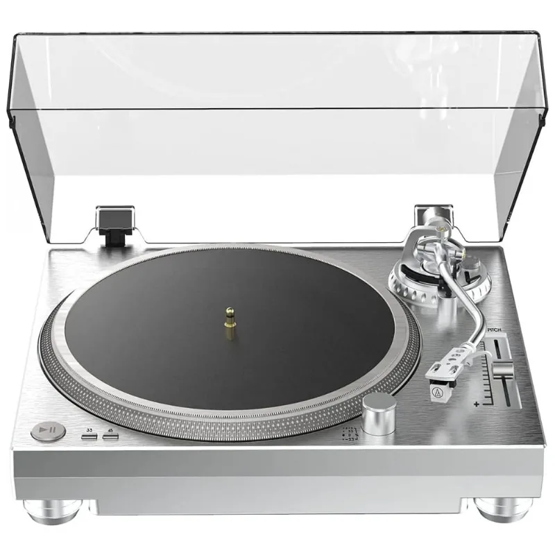 Vitrola Toca Discos Retro Vitrola, 2 Velocidades Com Bluetooth E Alto Falantes Embutidos, 110v, Digitnow, Prateado