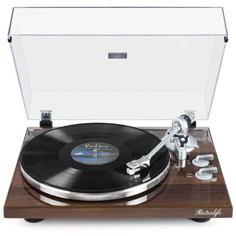 Vitrola Toca Discos Retro Vitrola, Com Usb Digital Para Gravacao De Pc Com Cartucho Magnetico Avancado E Contrapeso, 110v, Retrolife Hq Kz006,