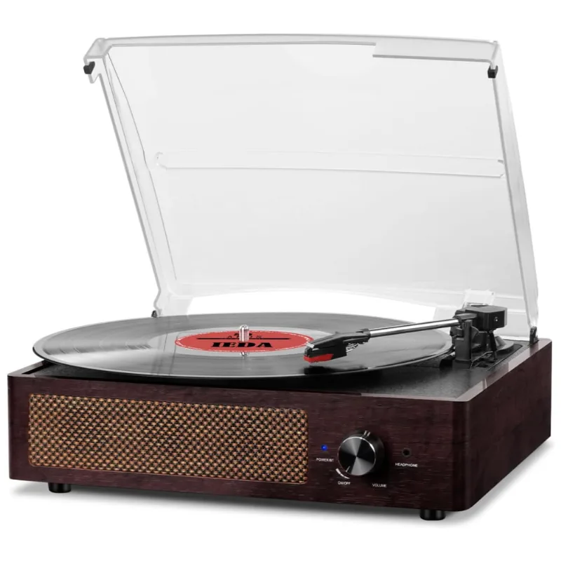 Kedok M49 Vitrola, Toca Discos Retro 3 Velocidades Com Bluetooth E Alto Falantes Estereo, Marrom
