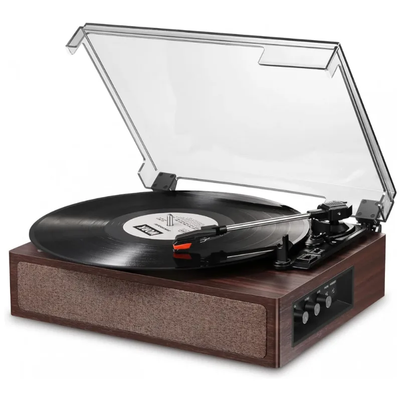 Vitrola Toca Discos Retro Vitrola, 3 Velocidades Com Bluetooth E Alto Falantes Embutidos, 110v, Donner Dp 100, Marrom