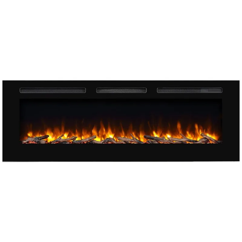 Lareira Eletrica De Embutir A50x152l, Com Controle Remoto, 1500w, 110v, Puraflame Ef174b, Preto