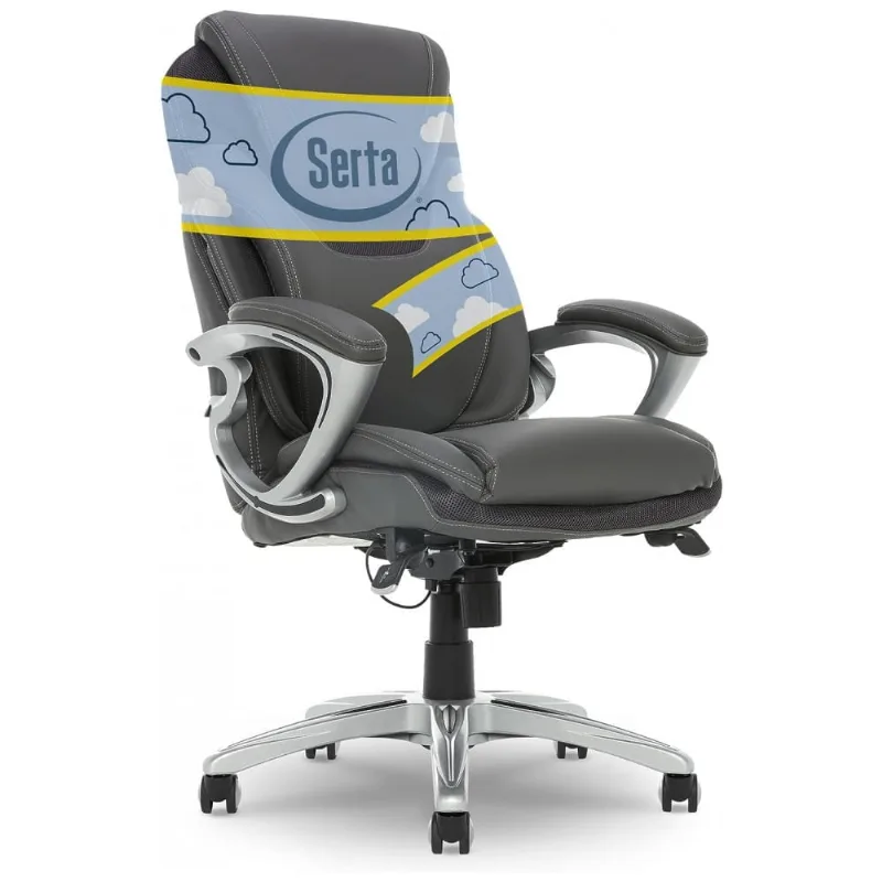 AIR Cadeira de Escritório Ergonômica Giratória com Suporte Lombar e Altura Ajustáveis, SERTA 43807, Coral Claro