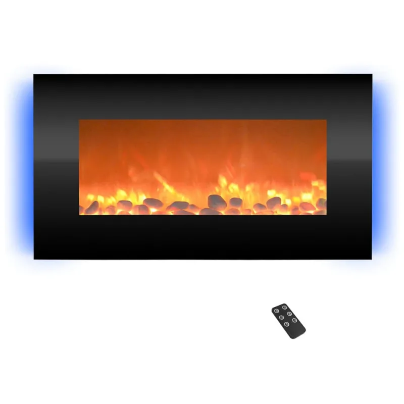 Lareira Eletrica De Embutir A46x78l Com Controle Remoto, Luz Led E Chama Ajustavel, 110v, Northwest 80 Bl31 2001, Preto