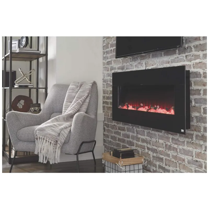Lareira Eletrica 50 De Embutir A52x127l, Com Controle Remoto, 110v, Burnbrite 88001, Preto